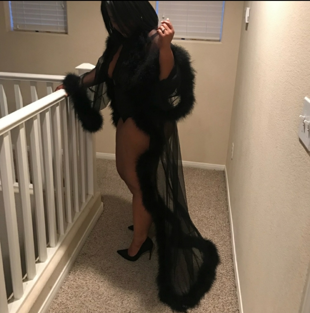 [NWT] Sexy Sheer Feather Robe (made to order)
